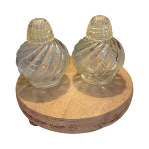Irice Company Clear Swirl Glass Salt and Pepper Shakers